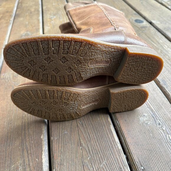 Like New Timberland Brown Leather Knee High Sherpa Boots 25669M - Women's US 8.5 - Picture 11 of 11